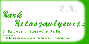 mark miloszavlyevits business card
