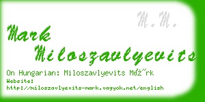 mark miloszavlyevits business card